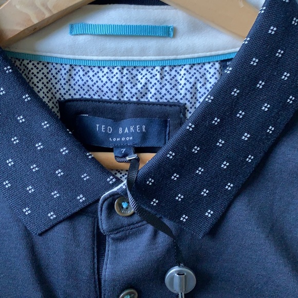 Short Sleeved Cotton Polo Shirt 👕 Ted Baker New - Picture 3 of 9
